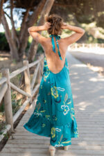 VESTIDO HALTER FLOWER VERDE - Imagen 4