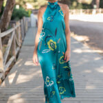 VESTIDO HALTER FLOWER VERDE