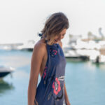VESTIDO HALTER FLOWER PETROLEO