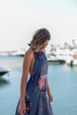VESTIDO HALTER FLOWER PETROLEO
