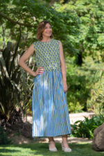 VESTIDO CELIA AZUL Y VERDE