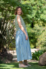 VESTIDO CELIA AZUL Y VERDE - Imagen 3