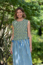 VESTIDO CELIA AZUL Y VERDE - Imagen 2