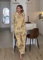 PIJAMA RAYAS MOSTAZA - Imagen 2