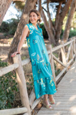 VESTIDO MENORCA FLOWER VERDE - Imagen 4