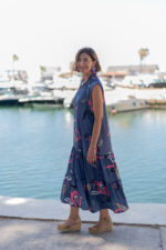 VESTIDO MENORCA FLOWER PETROLEO - Imagen 2